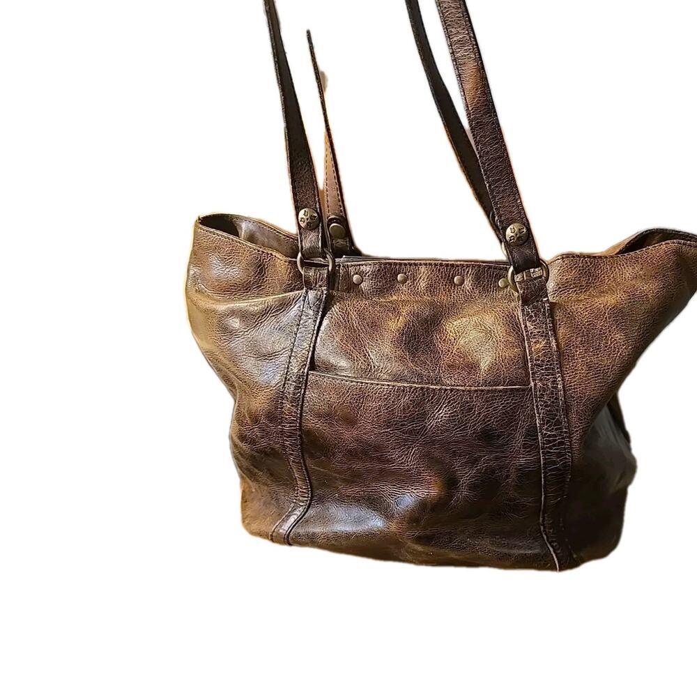 Patricia Nash Benvenuto Brown Leather Distressed Womens Tote Shoulder Bag Purse - Picture 7 of 14